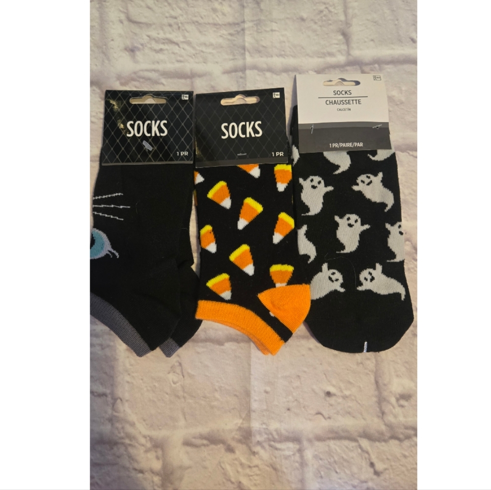 Halloween Themed Socks - Black, Orange, White